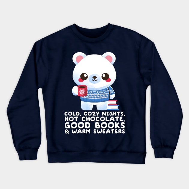 winter time polar bear Crewneck Sweatshirt by NemiMakeit